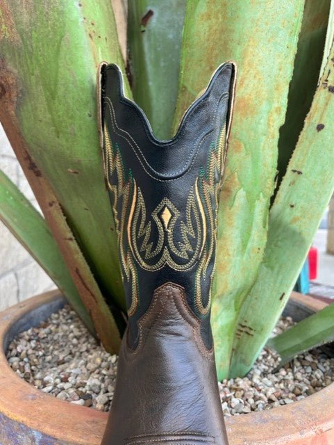 Men's Goat Leather Wide Square Toe Western Boot