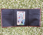 Men's Hair-On-Hide Longhorn Tooled Trifold Wallet