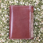 Men's Hair-On-Hide Longhorn Tooled Trifold Wallet