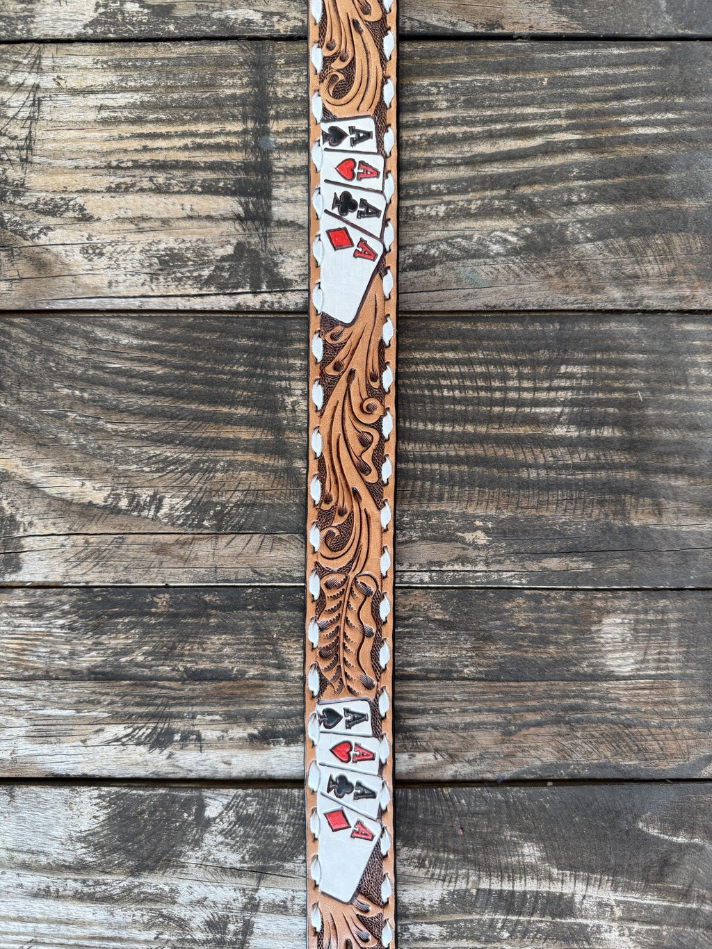 Men's Hand Painted Tooled Leather Belt