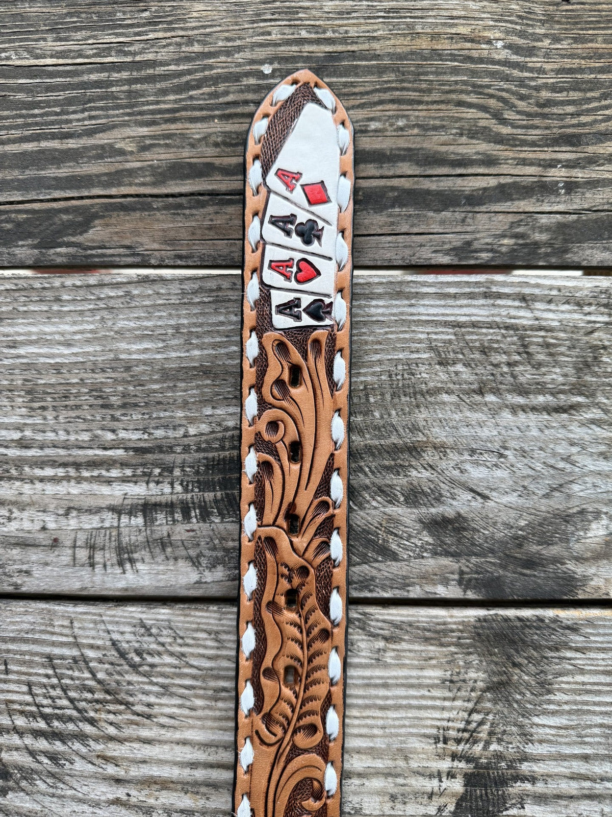 Men's Hand Painted Tooled Leather Belt