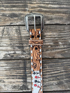 Men's Hand Painted Tooled Leather Belt