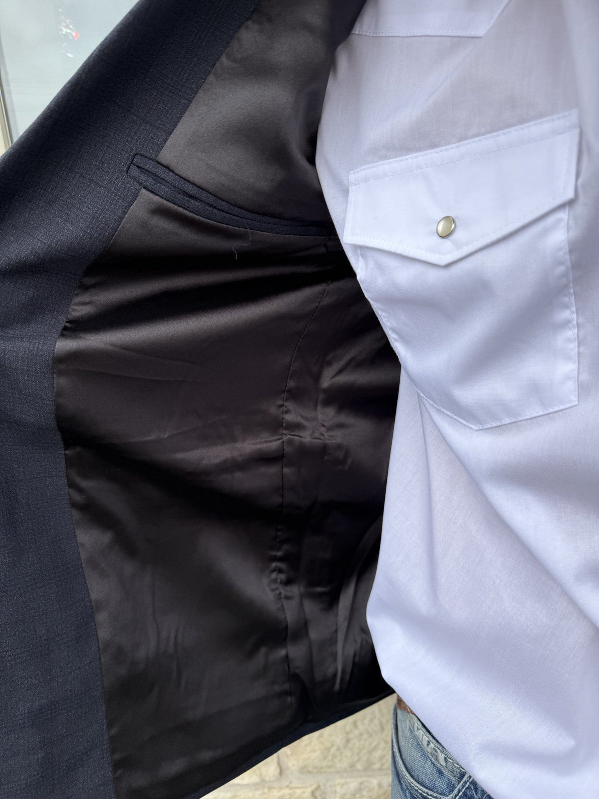 Men's Heather Black Plaid Western Sport Coat
