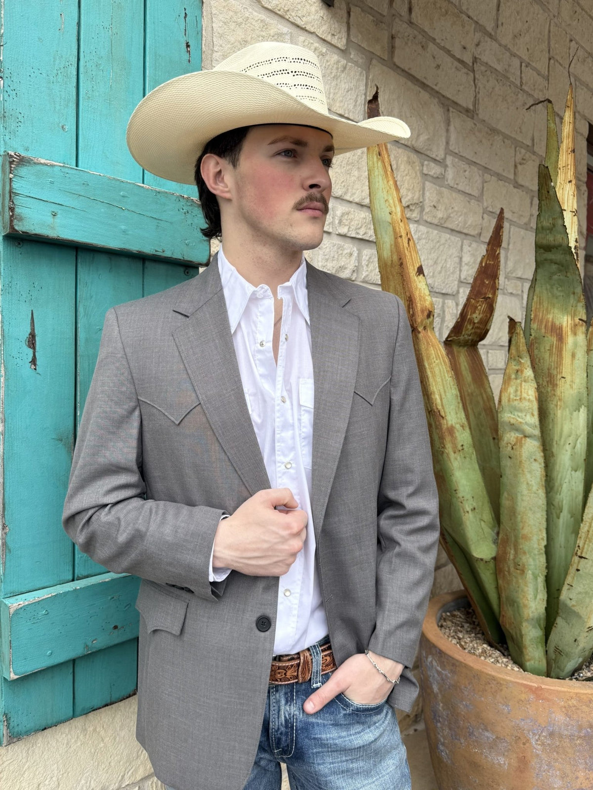 Men's Heather Gray Western Sport Coat