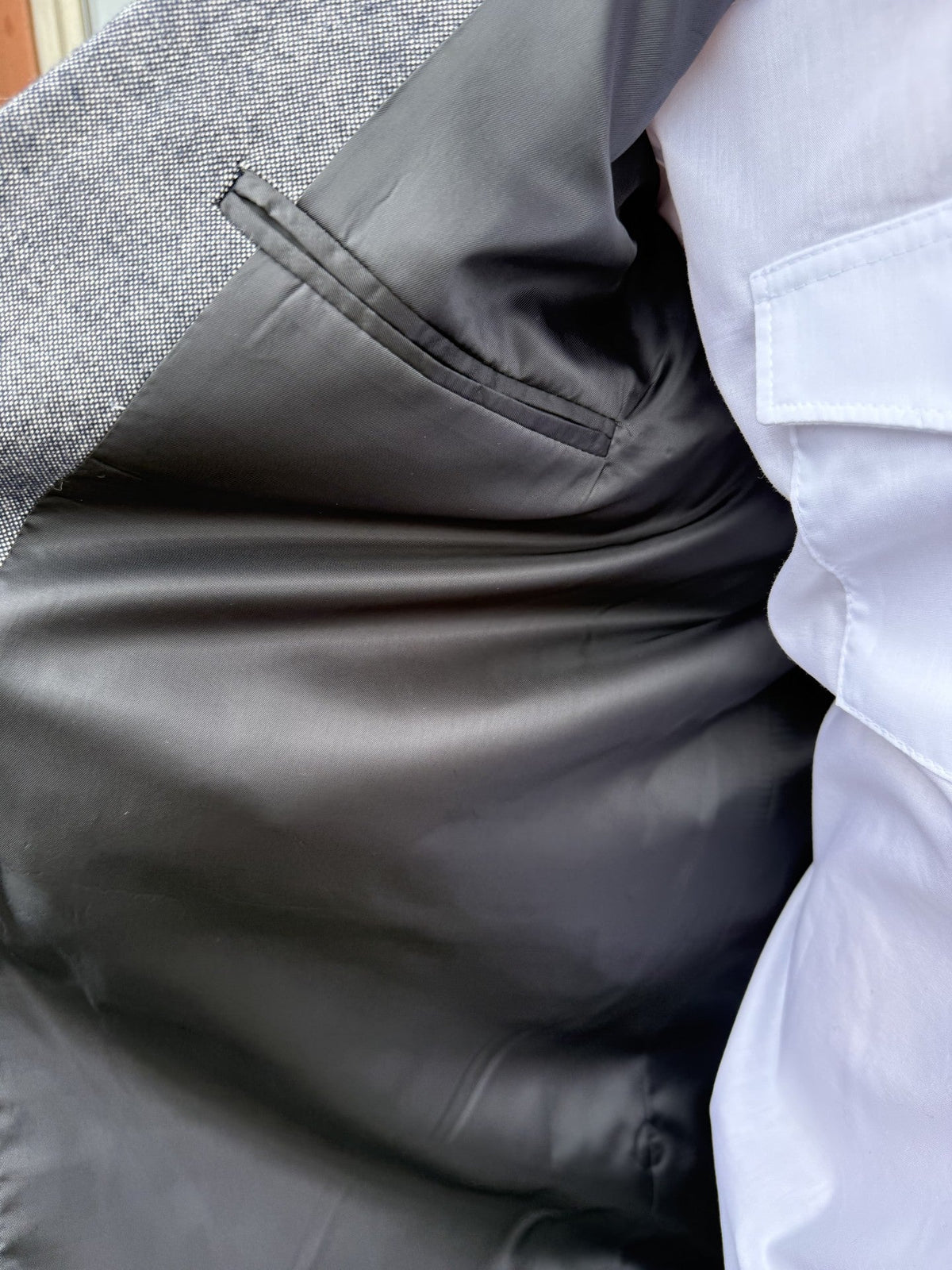 Men's Heathered Black and Gray Western Sport Coat