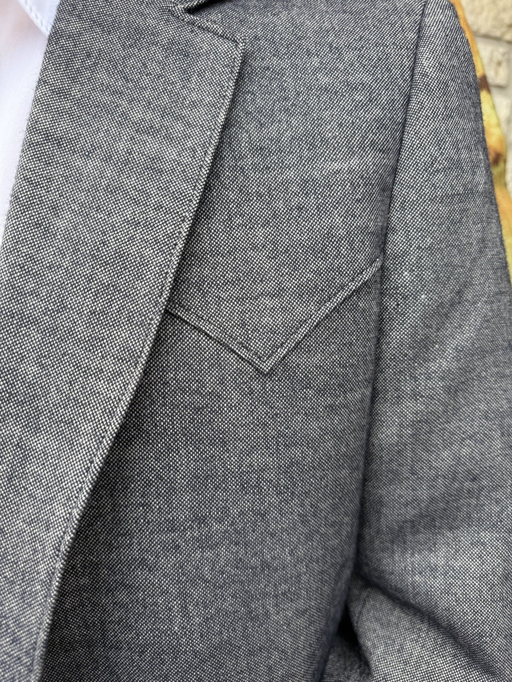 Men's Heathered Black and Gray Western Sport Coat