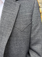 Men's Heathered Black and Gray Western Sport Coat