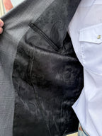 Men's Heathered Dark Gray Plaid Western Sport Coat