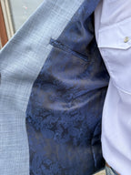 Men's Heathered Light Blue Western Sport Coat