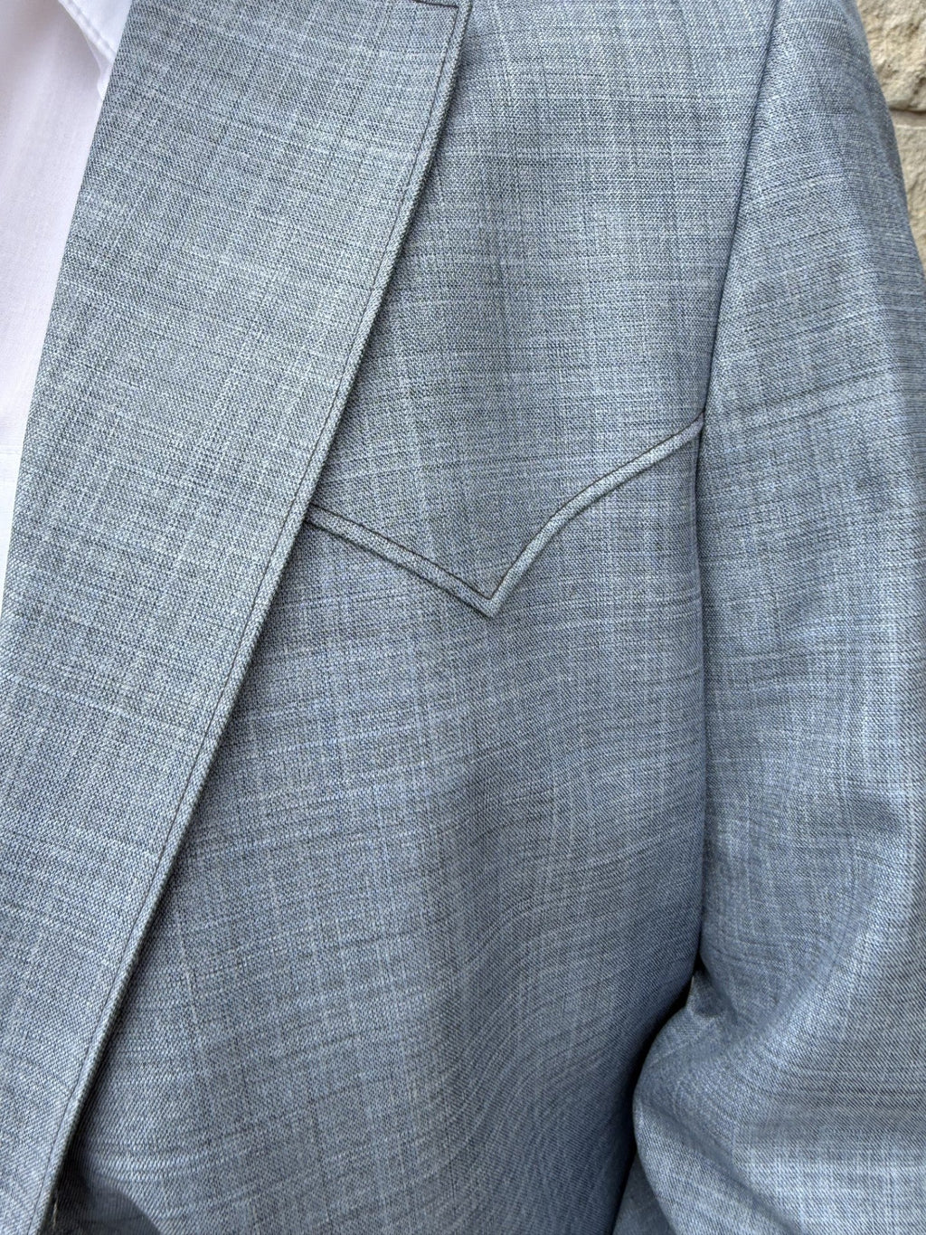Men's Heathered Light Blue Western Sport Coat