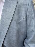 Men's Heathered Light Blue Western Sport Coat