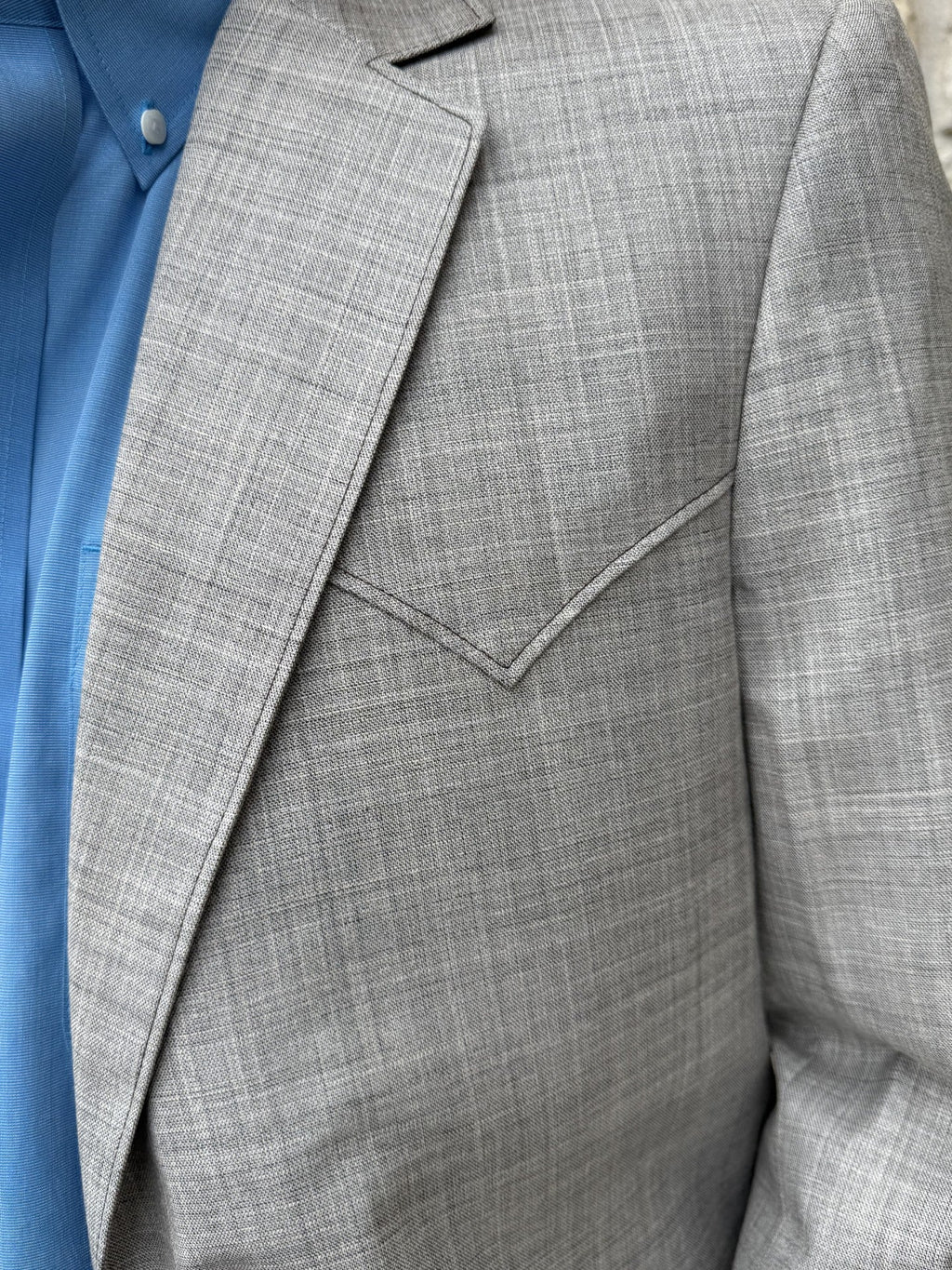 Men's Heathered Light Gray Western Sport Coat