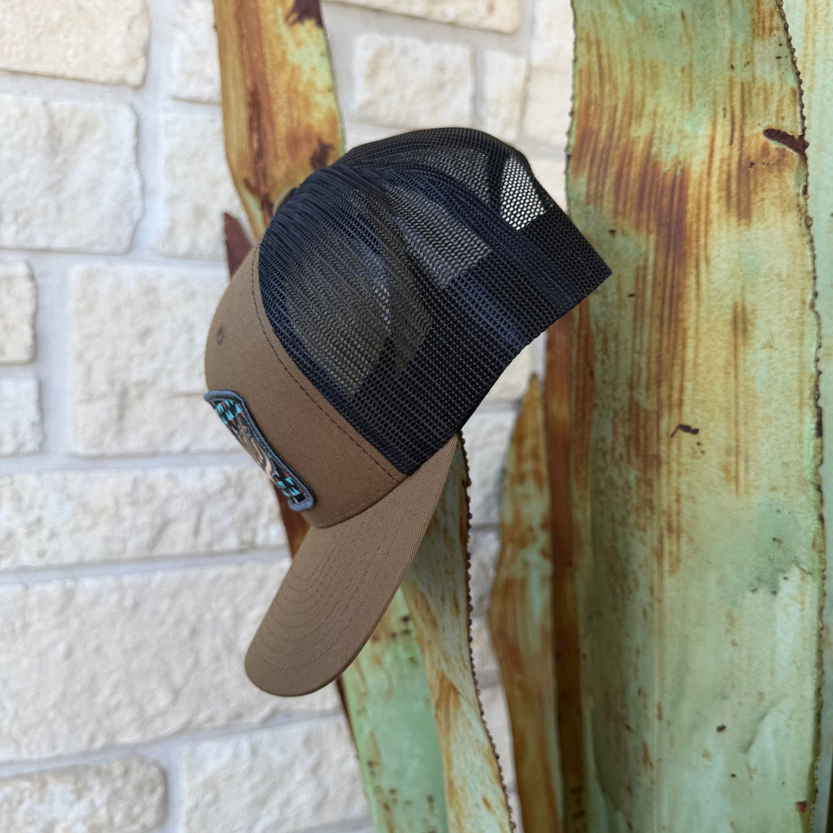 Men's Red Dirt Turquoise Aztec-Inspired Logo Cap