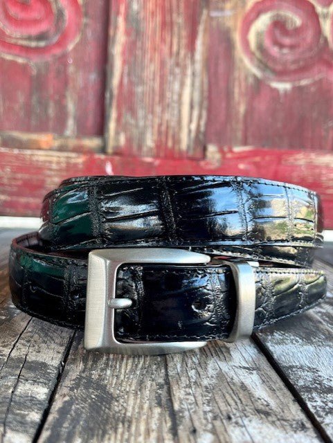 Men's Reversible Crocodile Print Dress Belt