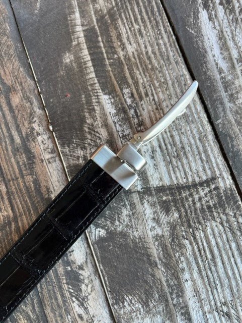 Men's Reversible Crocodile Print Dress Belt