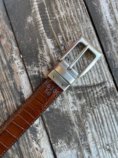 Men's Reversible Crocodile Print Dress Belt