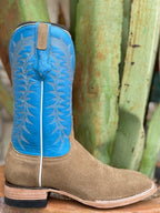 Men's Rough Out Cognac Square Toe Roper Boot