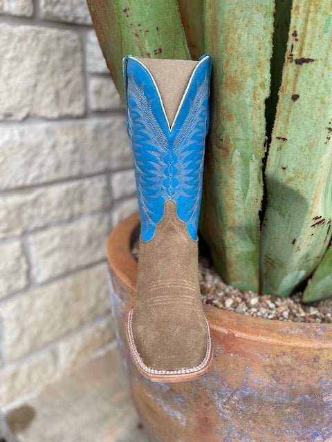 Men's Rough Out Cognac Square Toe Roper Boot