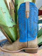 Men's RW Ranch Tan & Blue Square Toe Western Boots