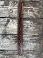 Men's Scalloped Star Concho Tooled Leather Belt