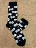 Men’s Renfro Bamboo Lucky 7s Socks in Black/White, made with breathable bamboo fibers, with a seamless toe for comfort - MBN2994. Available at Blair's Western Wear, Marble Falls, TX.
