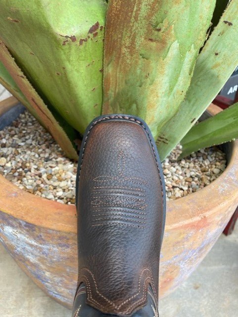 Men's Ariat Work Boot in a Soft Square Toe Navy/Chocolate - 10038320 - Blair's Western Wear Marble Falls, TX