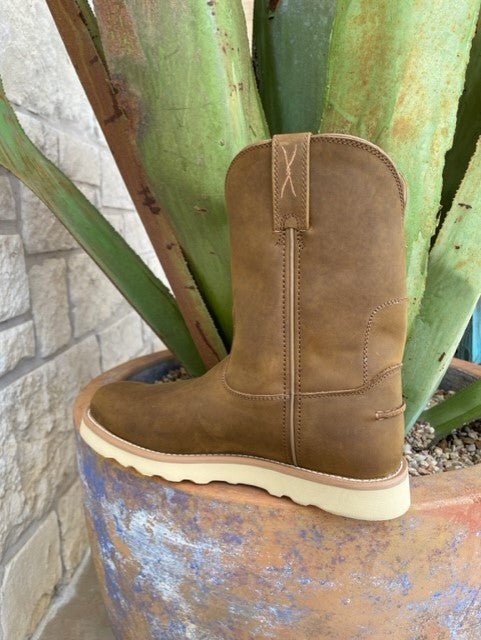 Men's Soft Toe Pull-On Western Work Boot