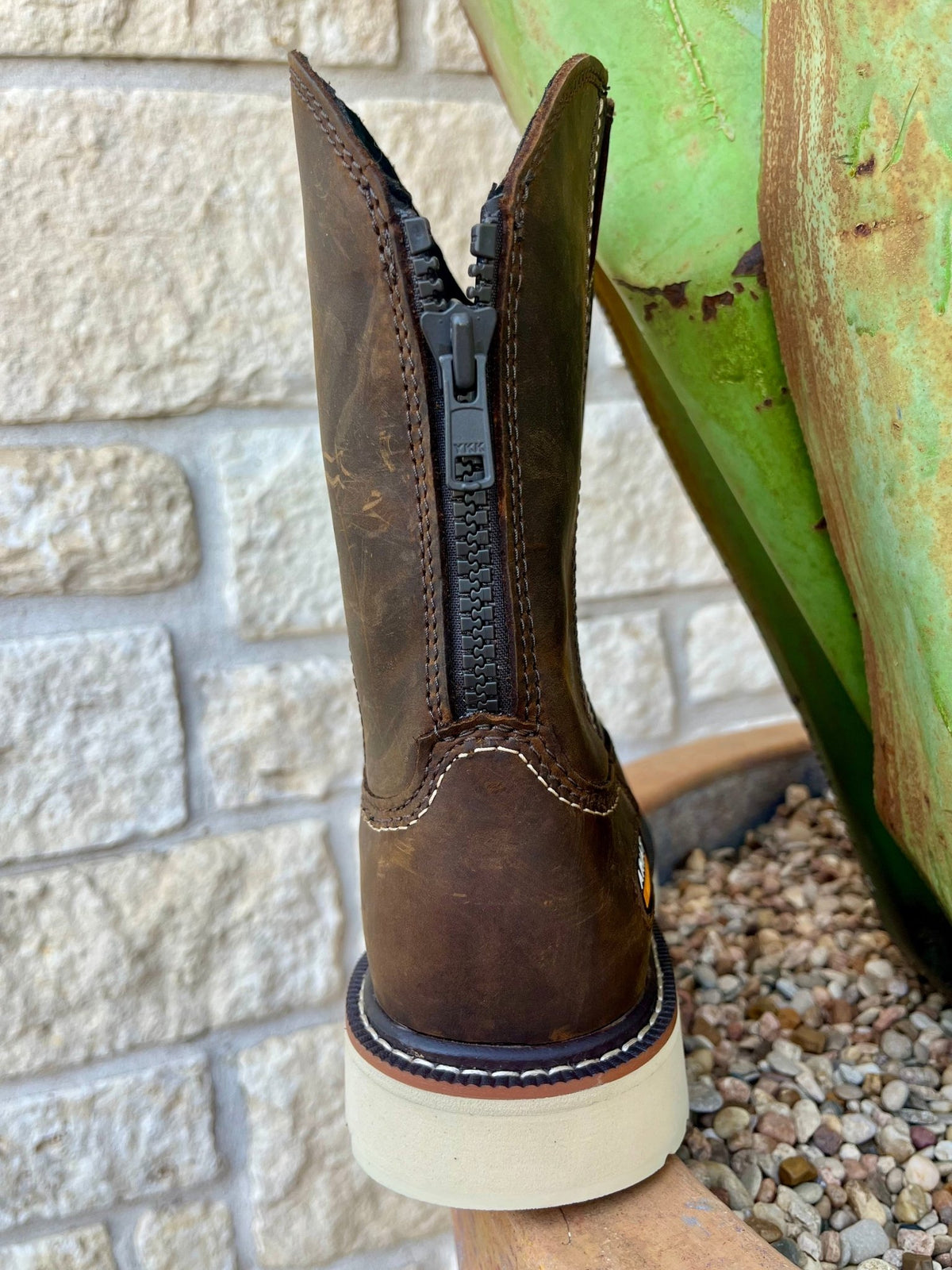 Men's Soft Toe Side-Zip Slim Shaft Western Work Boot