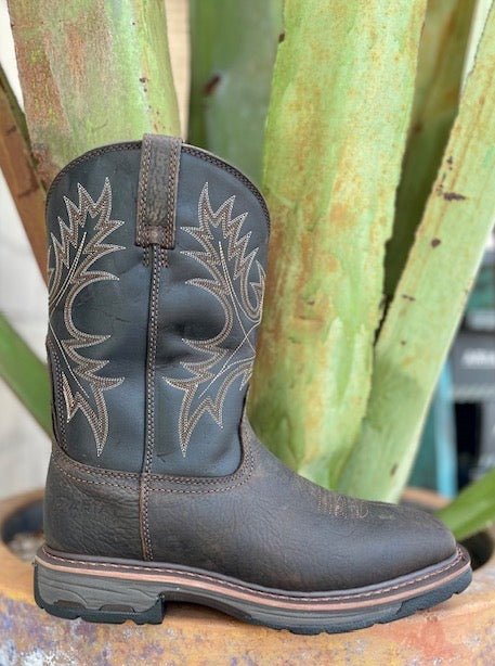 Men's Ariat Soft Square Toe Work Boot in Chocolate - 10017436 - Blair's Western Wear Marble Falls, TX 