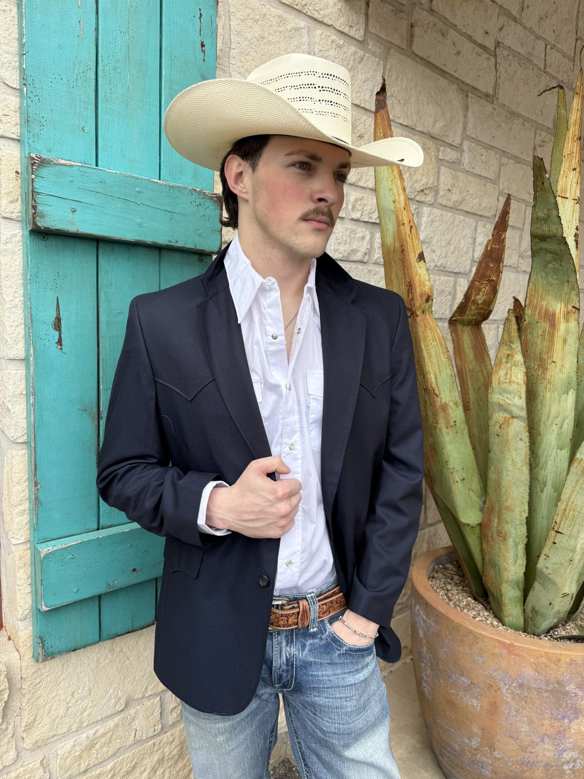 Men's Western Navy Sport Coat / Blazer by Circle S - CC1087; Blair's Western Wear Marble Falls, TX