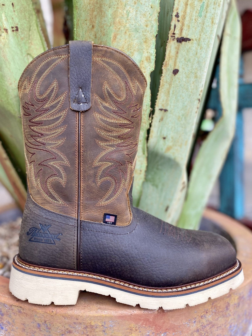 Men's Steel Toe Western Wellington Work Boot