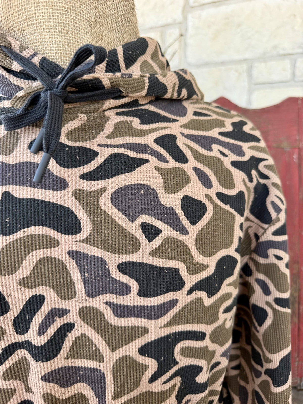 Men's Tan Olive and Black Camo Hoodie