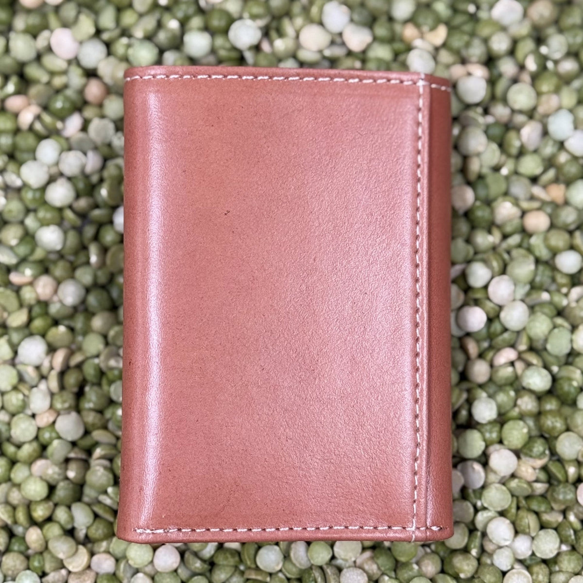 Men's Tan Tooled Leather Trifold Wallet