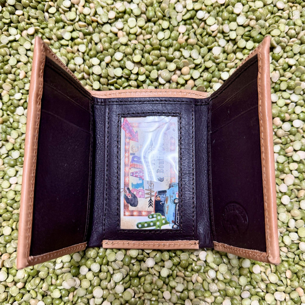 Men's Texas Flag Tooled Leather Trifold Wallet