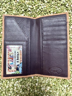 Men's Texas Tooled Checkbook Wallet