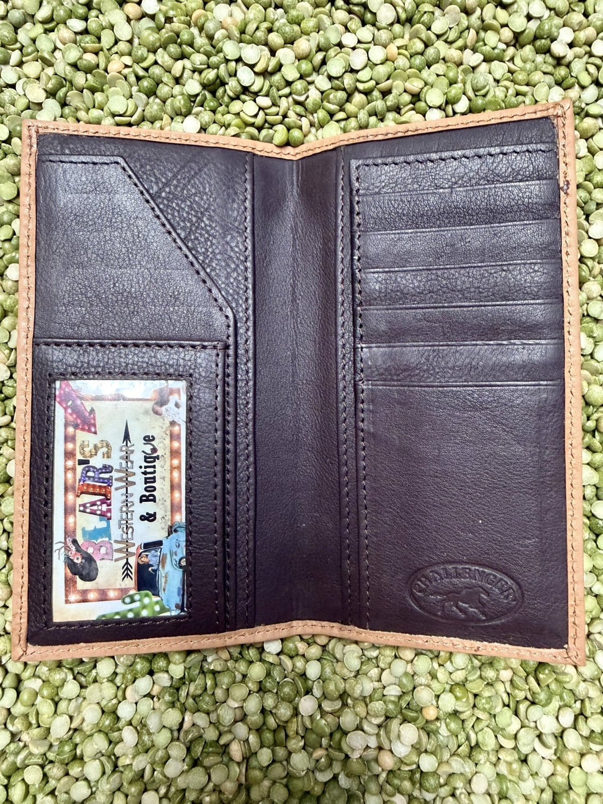 Men's Texas Tooled Checkbook Wallet