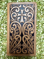 Men’s tooled cross checkbook wallet — Blair's Western Wear Marble Falls TX