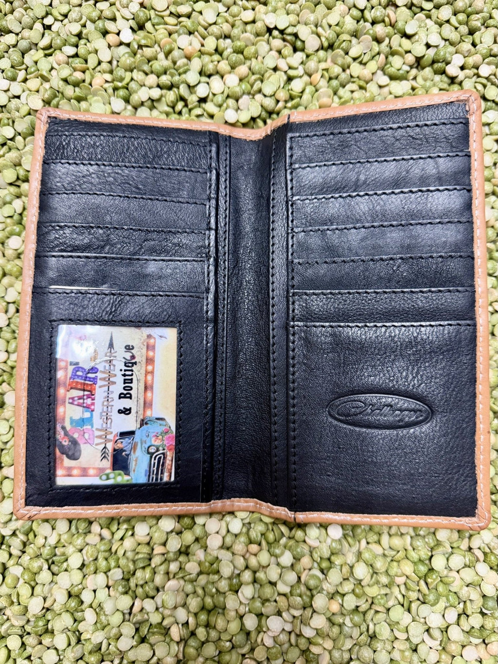 Men's Tooled Cross Checkbook Wallet