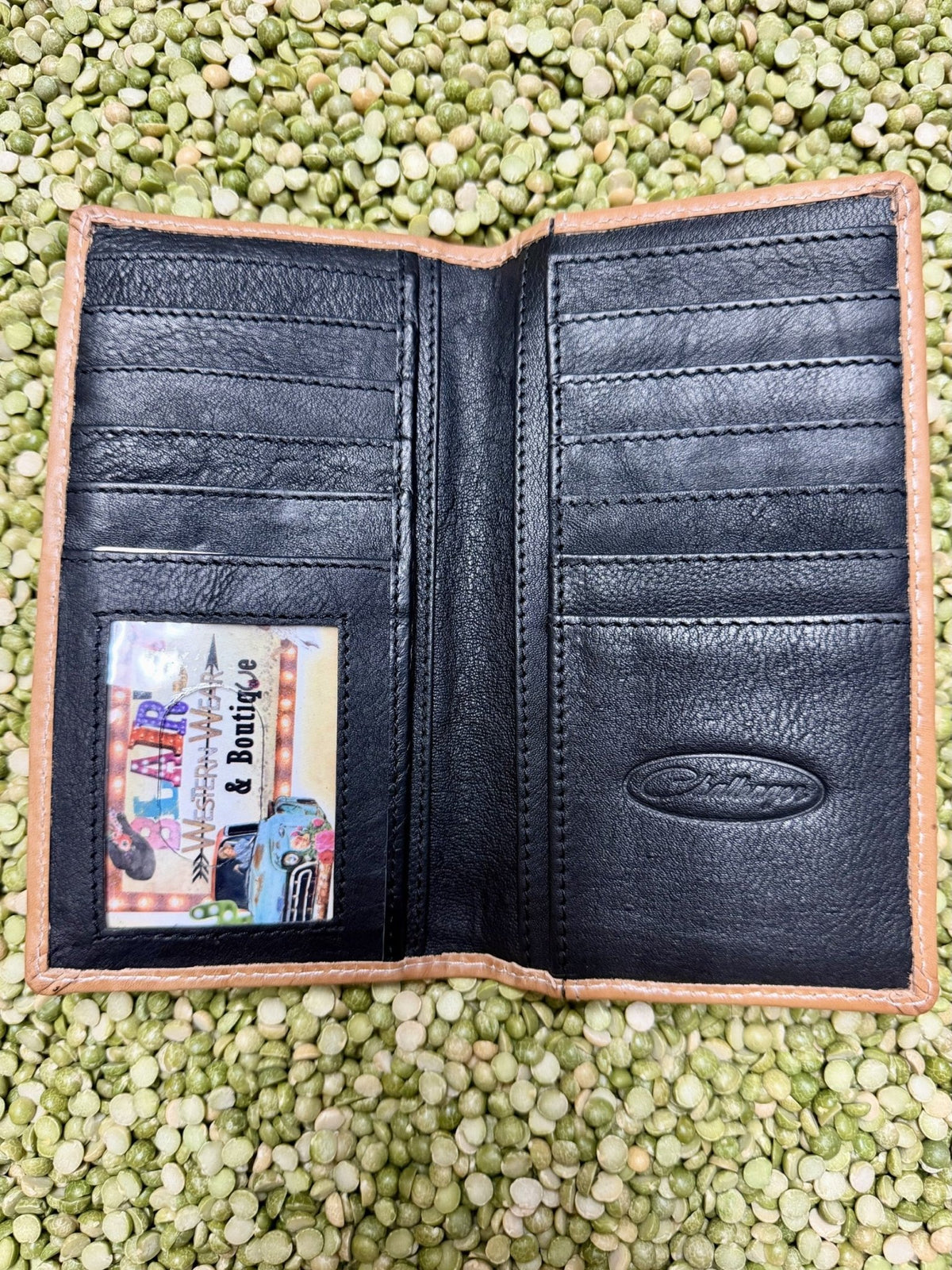 Men's Tooled Cross Checkbook Wallet
