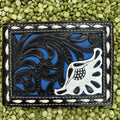 Men's Tooled Overlay Rawhide Stitch Bifold Wallet
