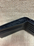 Men's Tooled Overlay Rawhide Stitch Bifold Wallet