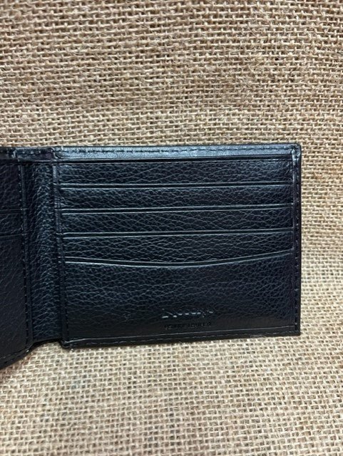 Men's Tooled Overlay Rawhide Stitch Bifold Wallet