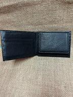 Men's Tooled Overlay Rawhide Stitch Bifold Wallet
