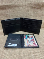 Men's Tooled Overlay Rawhide Stitch Bifold Wallet