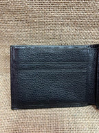 Men's Tooled Overlay Rawhide Stitch Bifold Wallet