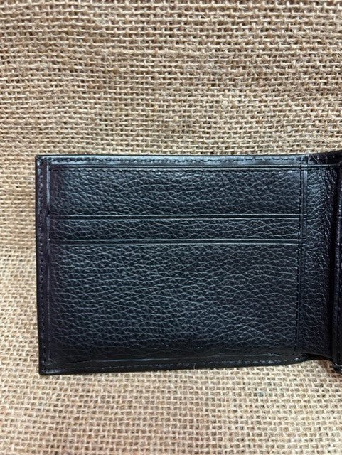 Men's Tooled Overlay Rawhide Stitch Bifold Wallet