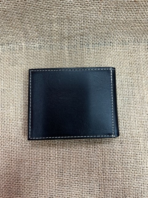 Men's Tooled Overlay Rawhide Stitch Bifold Wallet