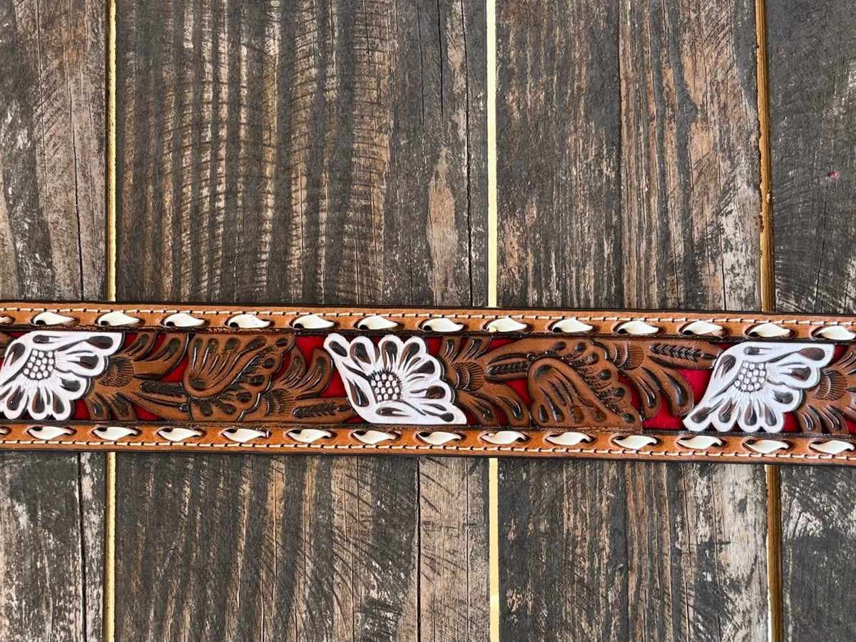 Men's Tooled Whipstitch Belt