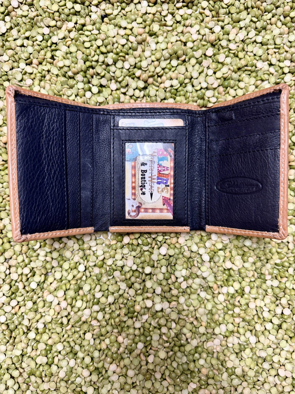 Men's Trifold Tooled Cross Wallet