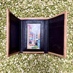 Men's Trifold Tooled Overlay Hair-On-Hide Wallet
